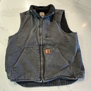 Carhartt mens Black Sherpa-Lined Vest